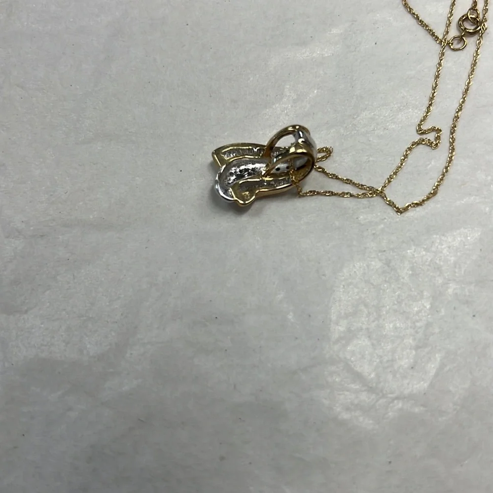 Round Diamonds 10K Gold Pendant - Picture 7 of 7